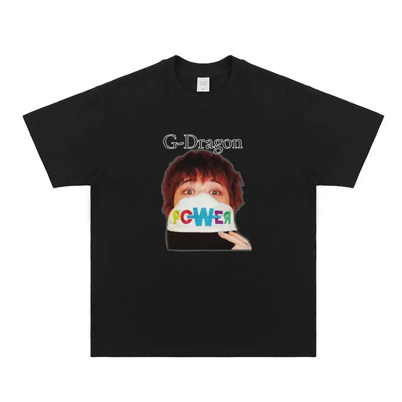 G Dragon T Shirt Fashion Hip Hop G-DRAGON Print T-shirt Kpop