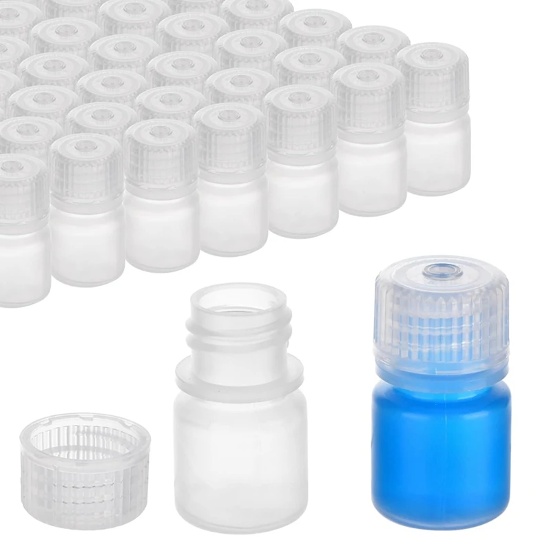 

Комплект пластиковых бутылок, 50 шт., 8 мл, бутылка с широким горлышком с реагентом, маленькие пустые бутылки, набор бутылок из полипропилена для образцов