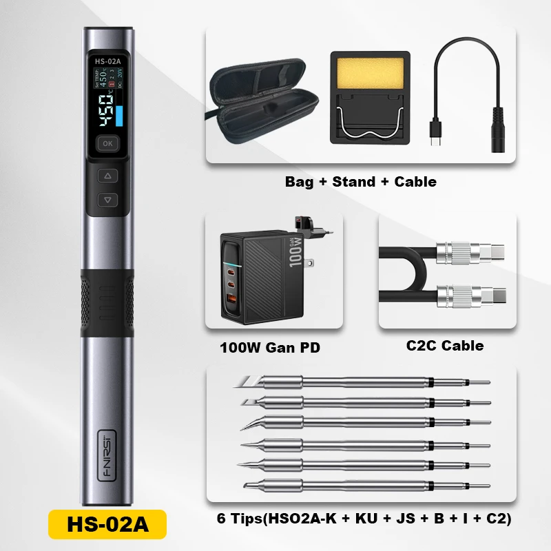 FNIRSI Smart Soldering Iron HS-02A/B Mobile Workbench Storage Box Soldering Iron Set I.1410203901
