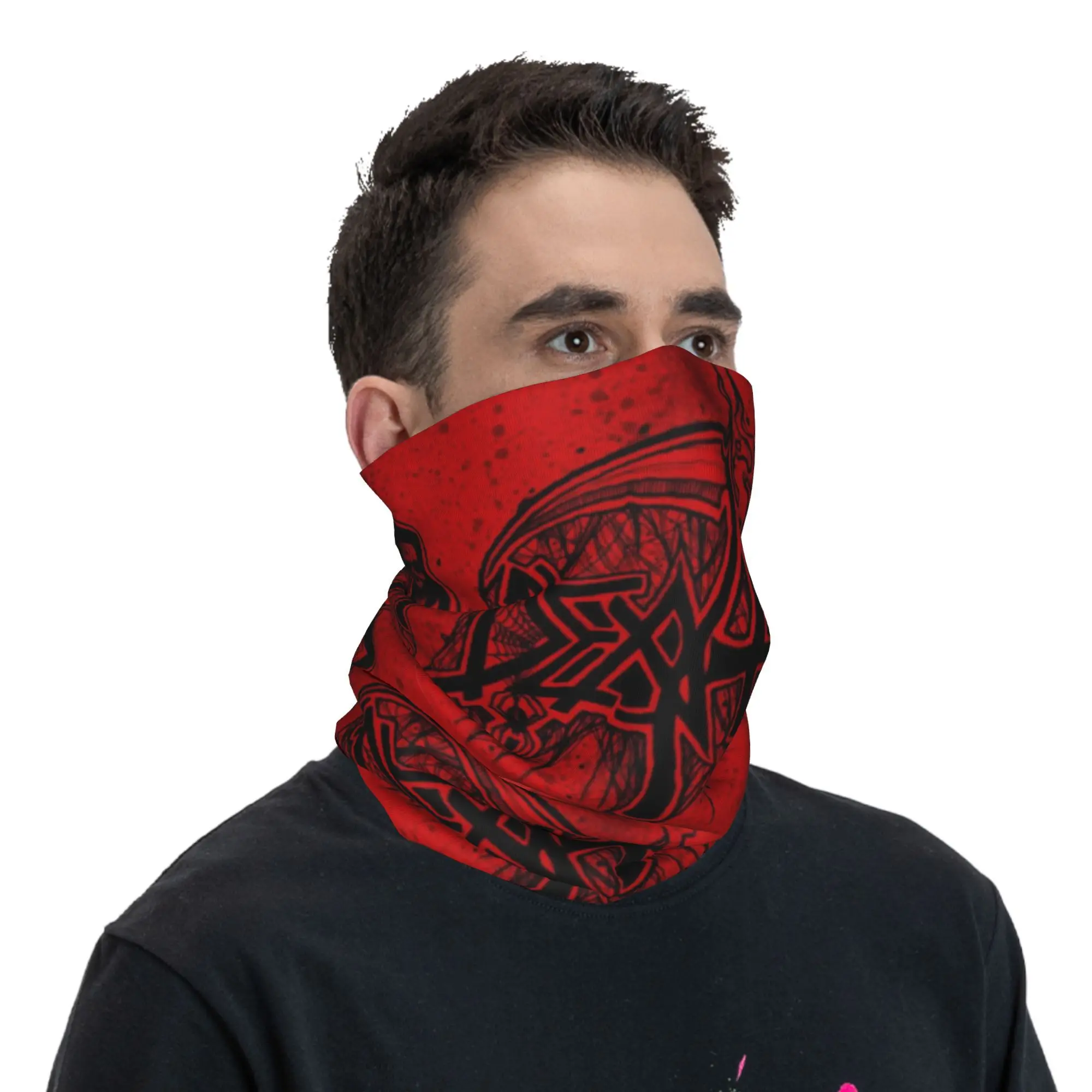 D-Deathes Metal Brand Bandana Neck Gaiter Windproof Face Scarf Cover Women Men Headband Tube Balaclava