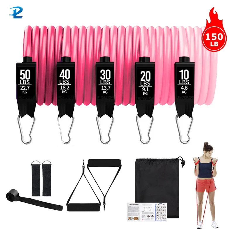 

150lbs Fitness Resistance Band Pull Rope Yoga Rubber Band Elastic Band Upgrade Training Band Set Pilates Fitness Equipment Home