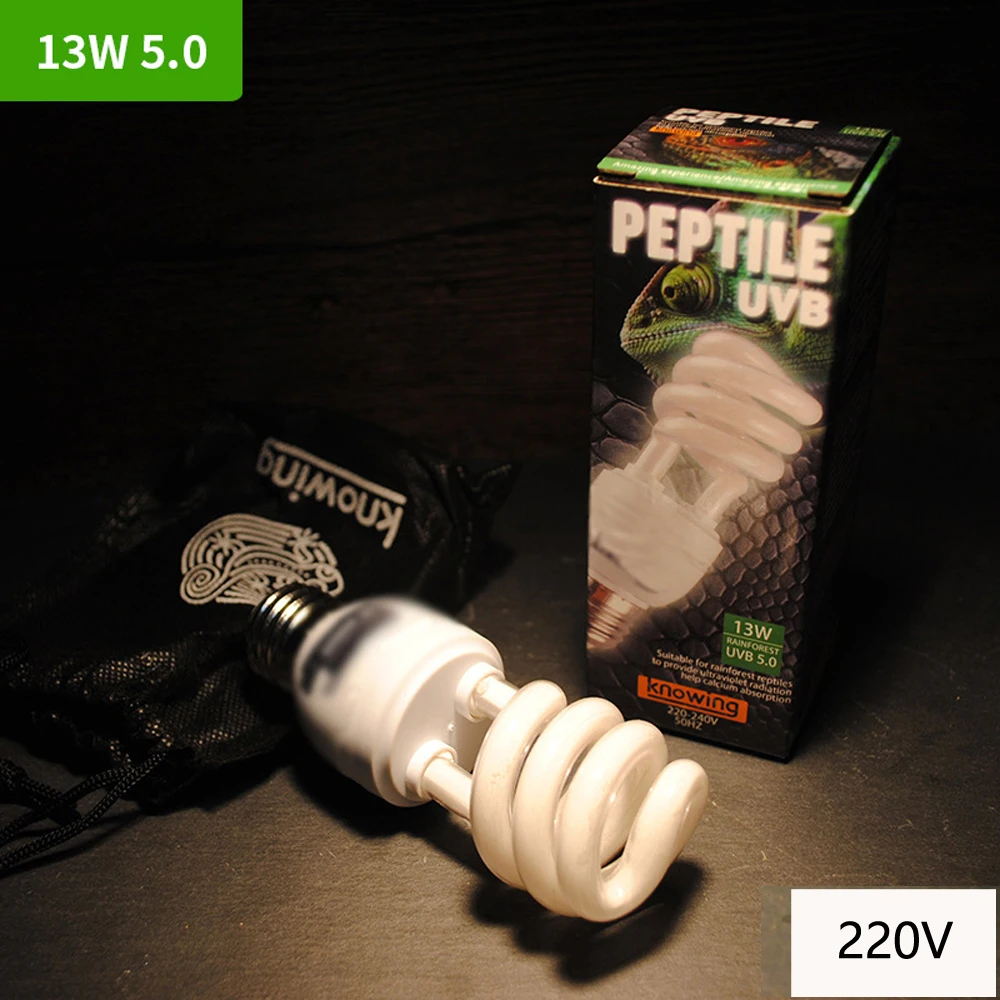 10,0 5,0 UVB 5W/13W2 6W свет для рептилии лампа УФ-лампа Vivarium Terrarium Tortile черепаха, змея Pet энергосберегающая нагревательная лампа