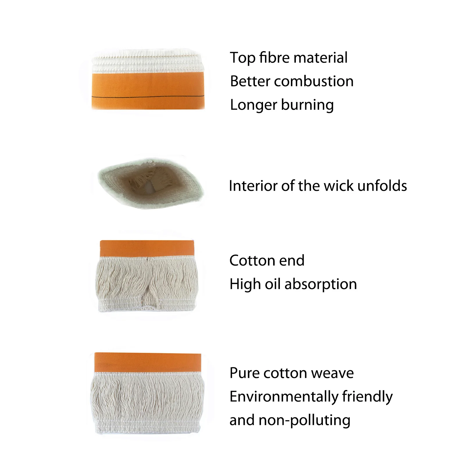 4-2PCS Kerosene Light Core Smokeless Burn-resistant Camp Lamp Stove Wick Kerosene Furnace Core Oil Lamp Cotton Cores Accessories