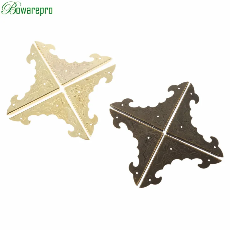 4pcs Unique Jewelry Gifts Box Wooden Case Chest Feet Scrapbooking Albums Edge Corner Protector Guard Decorative Corner Brackets