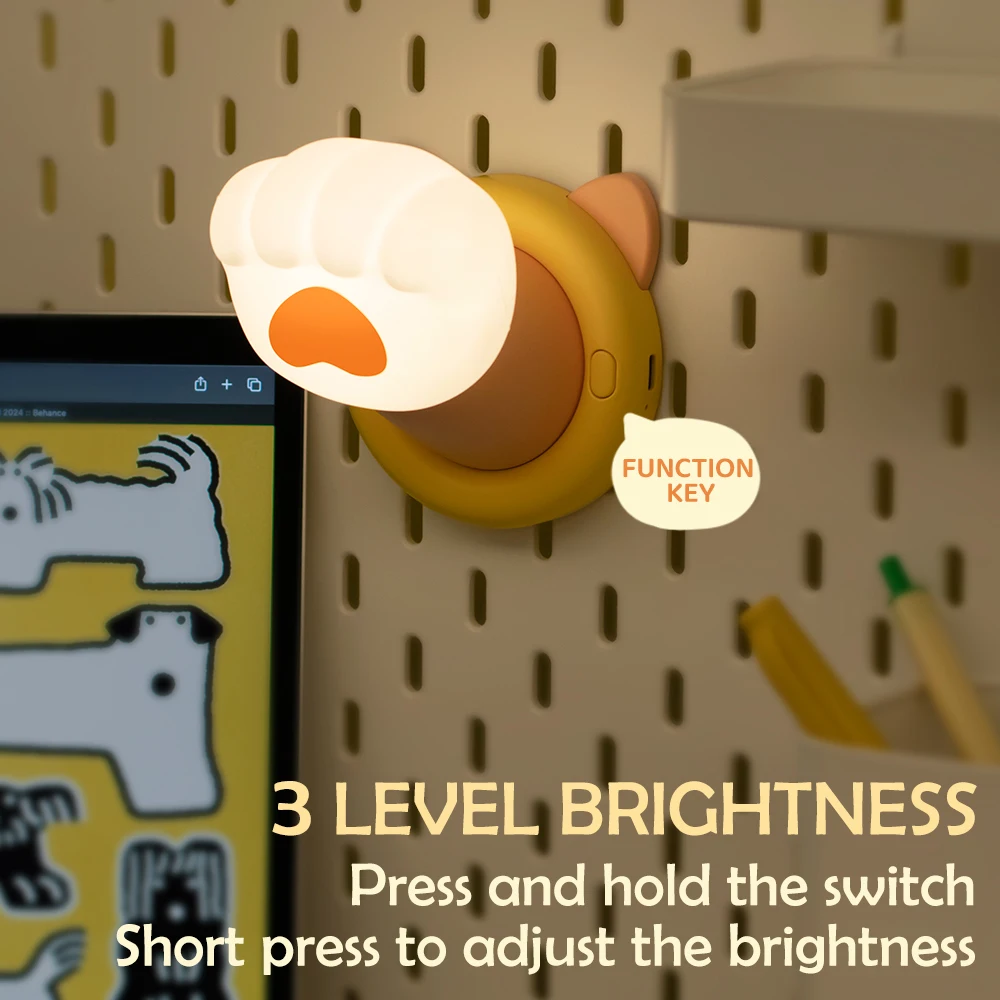 Lovely Clapping Hand Night Light Rechargeable Sleeping Nightlights Timing Touch Sensor Beside Lamp for Baby Child