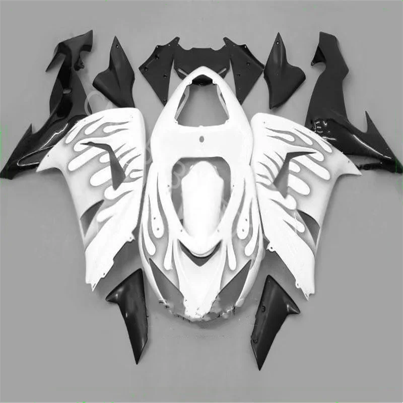 

Injection molding Fairing Kit Fit for kawasaki Ninja ZX10R 2006 2007 06 07 10R ZX-10R white black flames Fairings set