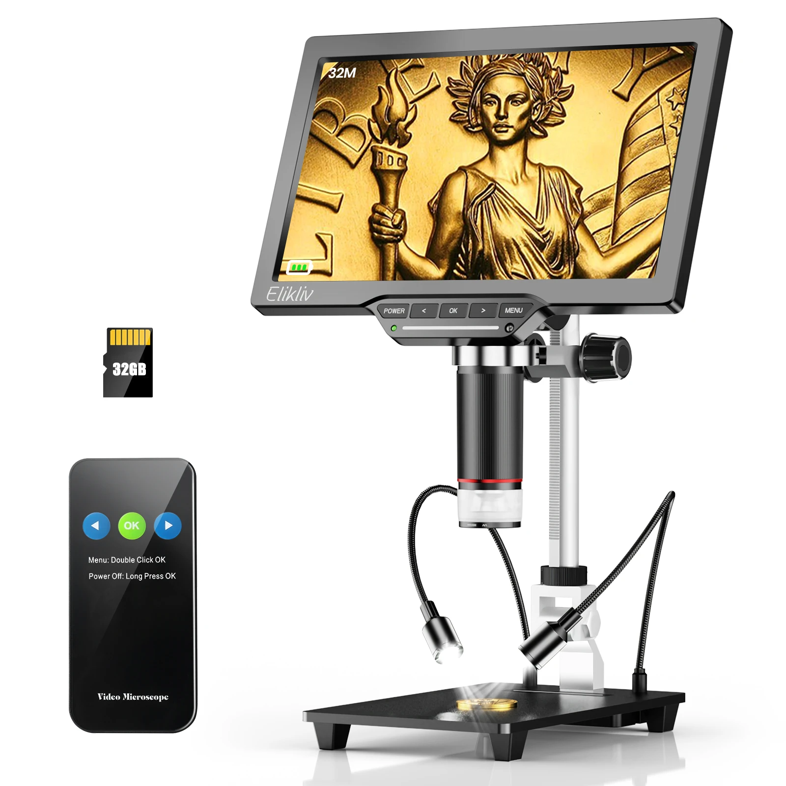 Dm202 10.1 Inch Hdmi Lcd Digital Microscope 10" Enhanced Stand Included