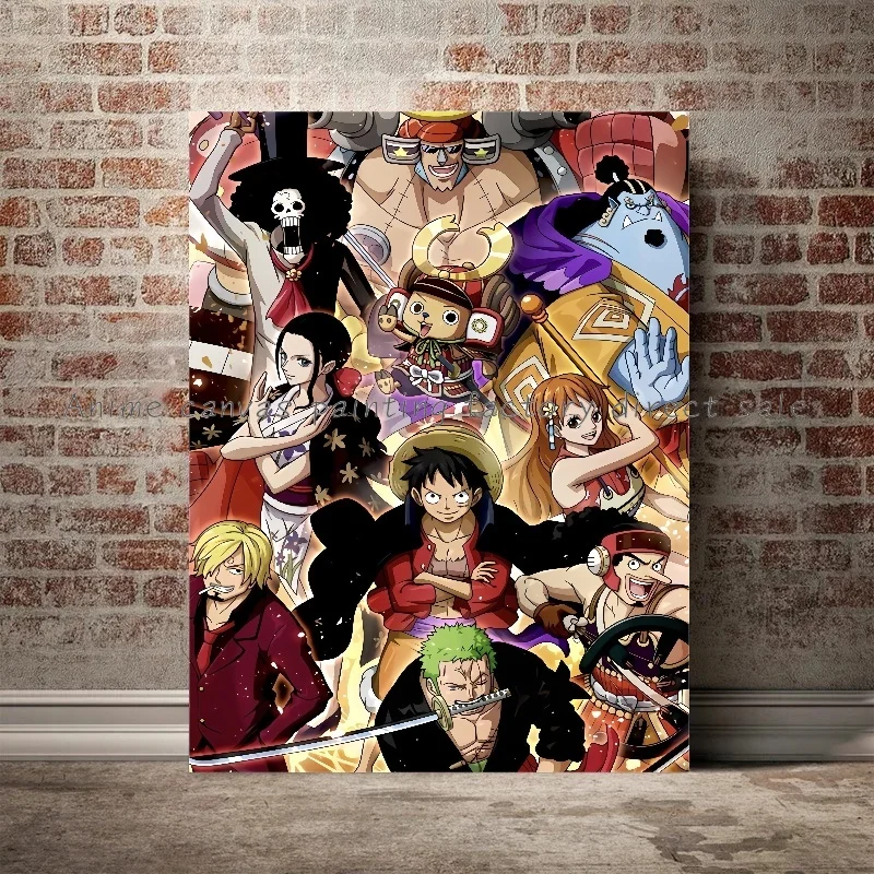 ワンピースアニメキャラクターポスター,ルフィ,サンジ,津波,HDプリント
