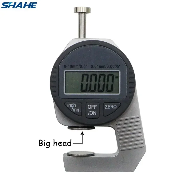Shahe Portable Mini Precise Digital Thickness Gauge Meter Tester Micrometer Thickness Big Head 0-12.7 mm thickness gauge