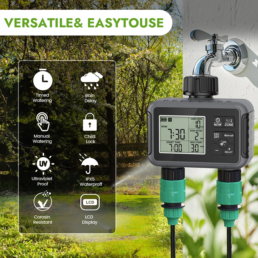 Optonal 1/2-Outlets Timer Garding Watering