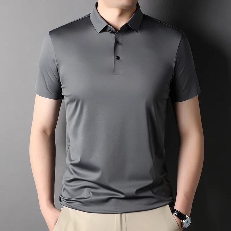 

Top Quality Summer Seamless Brand Embossed Men T-shirt Trendyol Short Sleeves Luxury Business Casual Polo Shirts Men's Clothing