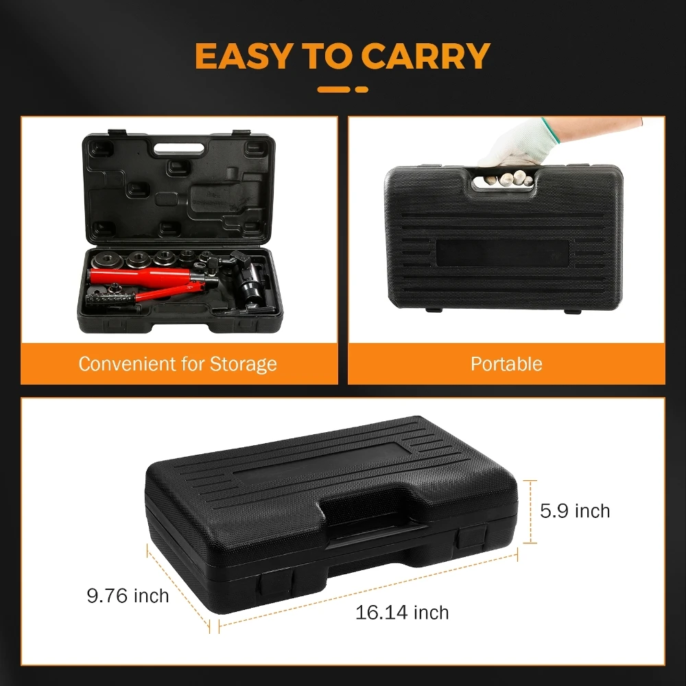 Manual Hydraulic Hole Opener Tool Set with 6 Molds (22mm 27.5mm 34mm 43mm 49mm 60mm ) Hydraulic Punching Drilling Machine 6