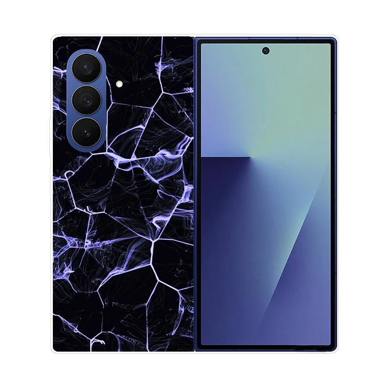Marble Wolf Lion Design Hard Back Cover - Full Coverage Phone Case for Samsung Galaxy Z Fold 7