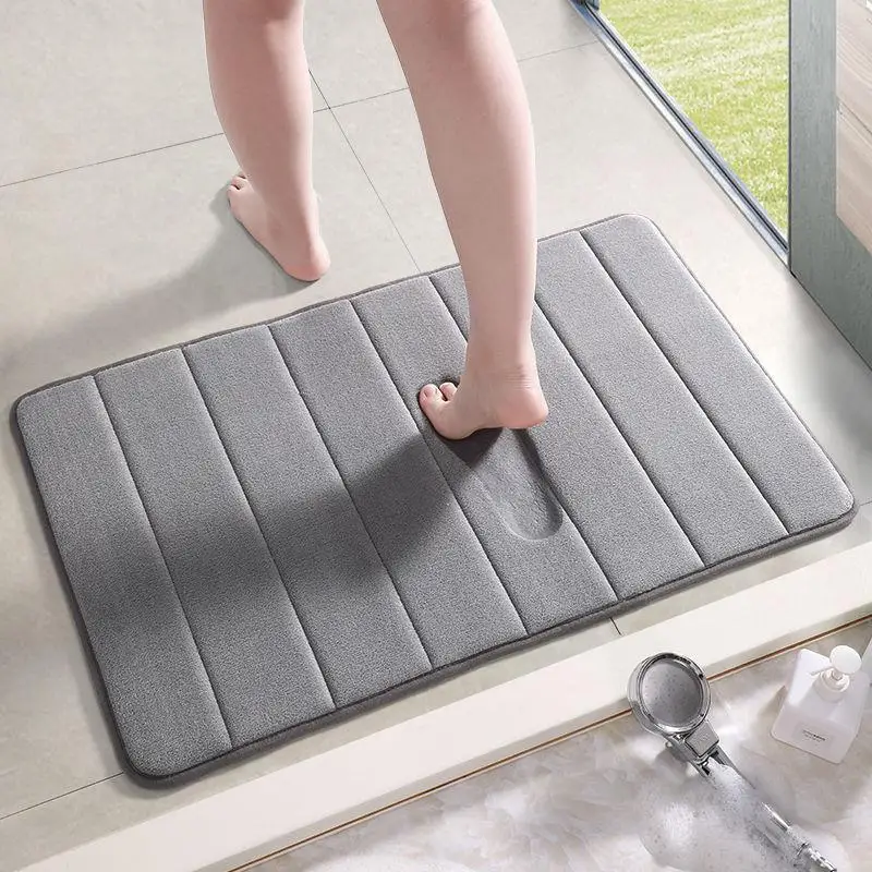Bathroom Mat Home Bath Mat 12 Colors Super Absorbent Soft Memory Foam Floor Bedroom Toilet Floor Shower Rug Decor