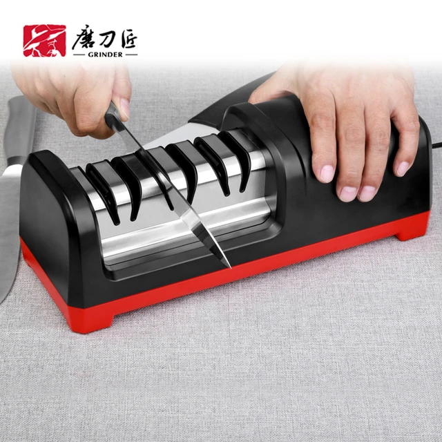 Electric Knife Sharpener Kitchen Professional Knife Sharpening Tool With  Protective Cover Diamond Coated Blades Kitchen - AliExpress
