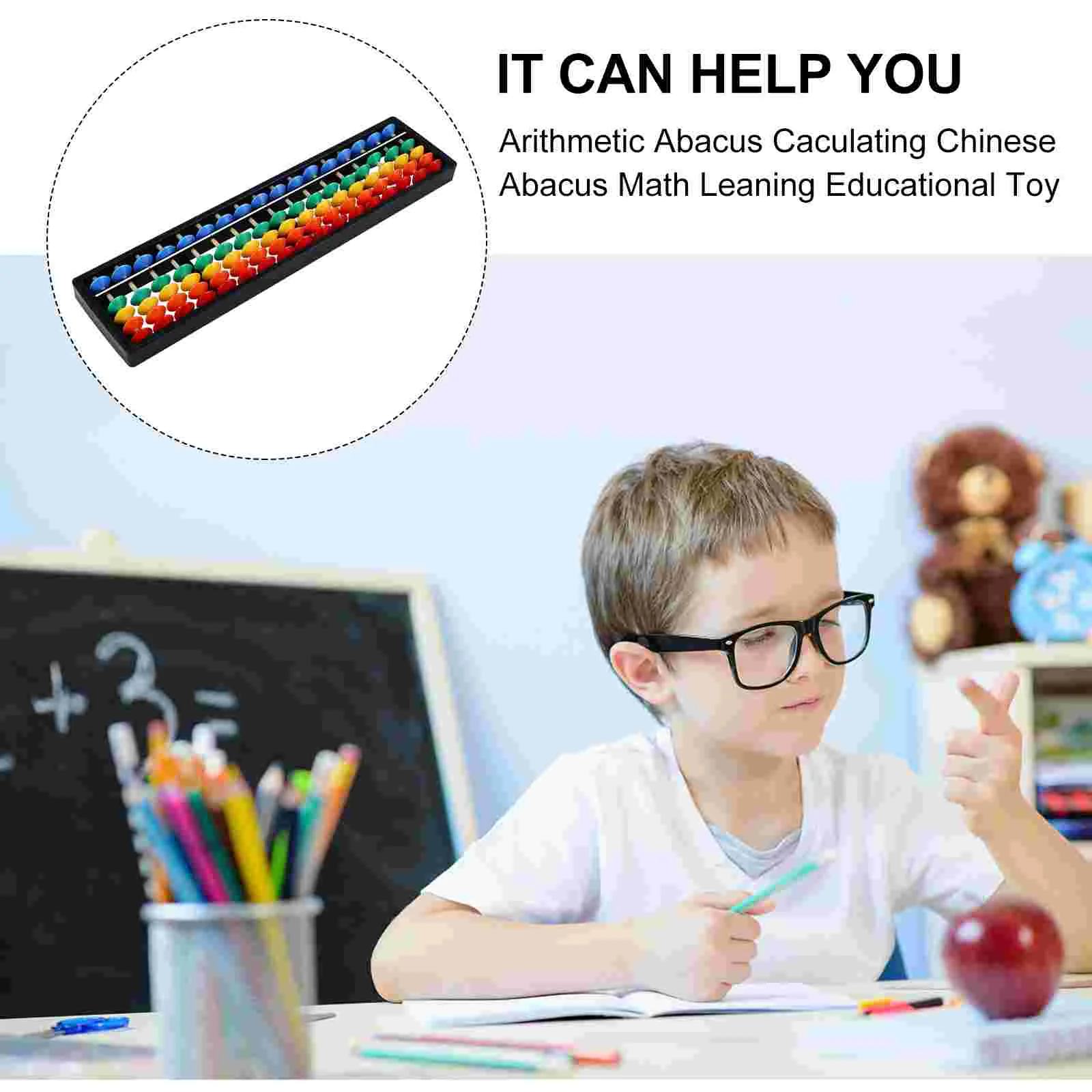 숫자 다채로운 주판 중국어 계산기 계산 도구, 수학 초보자, 어린이 교육용 장난감