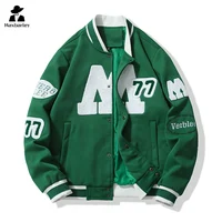 High Street Baseball Jacket Couple's Trendy Brand Towel Embroidered Letter Motorcycle Coat New Autumn Retro Loose Men's Jacket - Image 5
