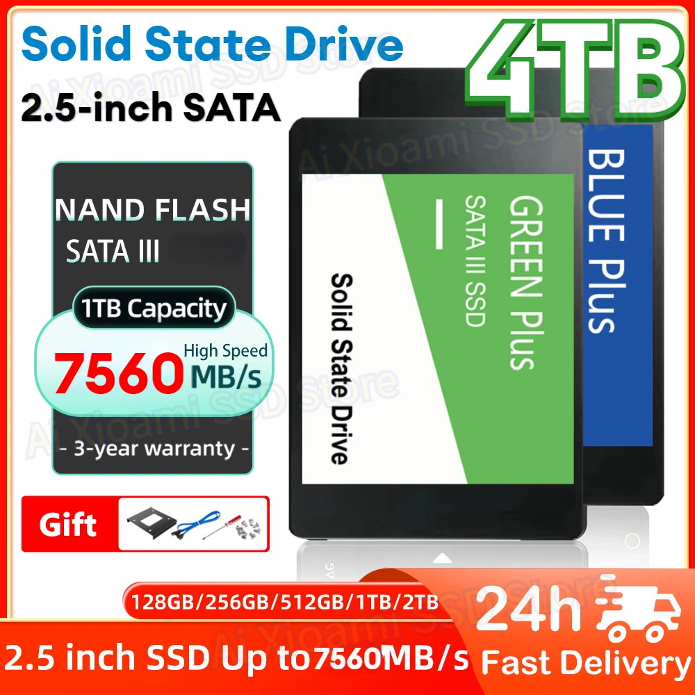 

Fast SATA III SSD 2.5Inch High Speed Read:7450MB/S 4TB 500GB HD 1TB Internal SSD 2TB Solid State Drive For Laptop SSD Notebook