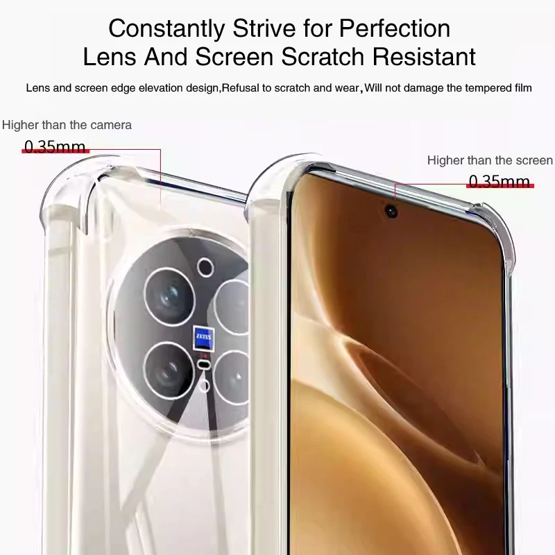Premium Silicone Shockproof Transparent Phone Case - Airbag Protection