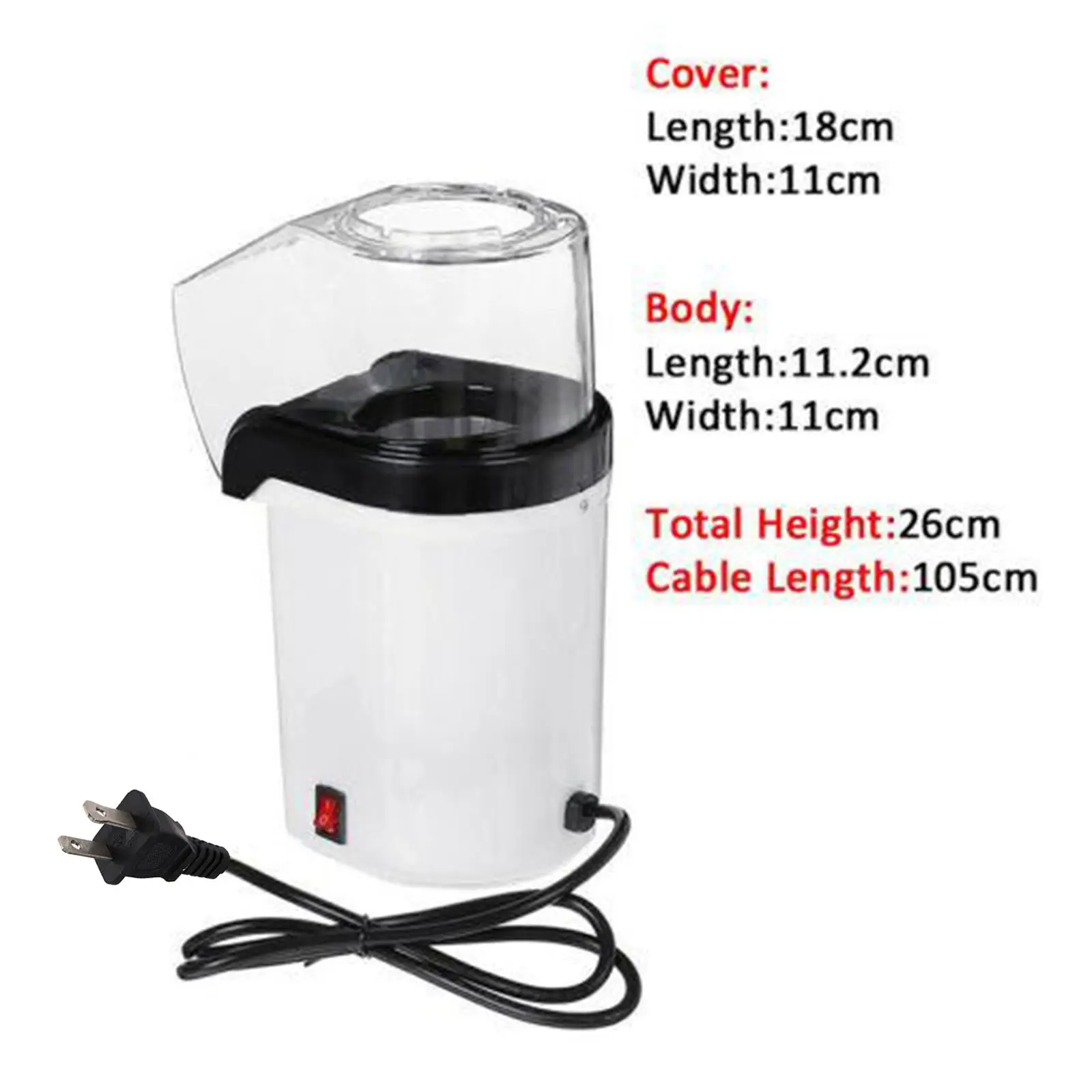Electric Corn Popcorn Maker Household Automatic Mini Hot Air Popcorn Making Machine DIY Children Gift