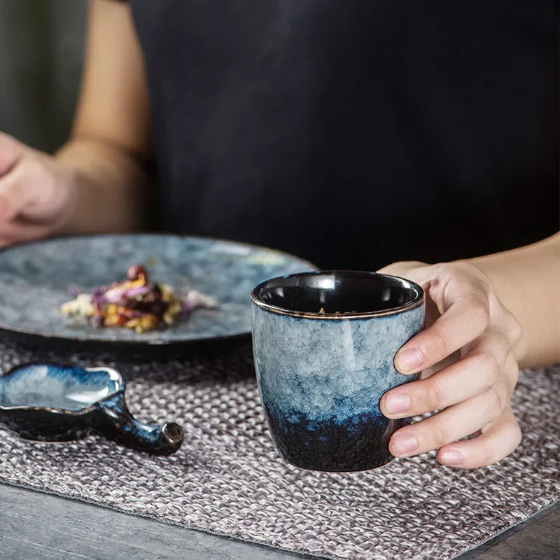 Japanese Ceramic TeaCup Stoneware Mug Soup Cup for Tea Ceremony Minimalist Style