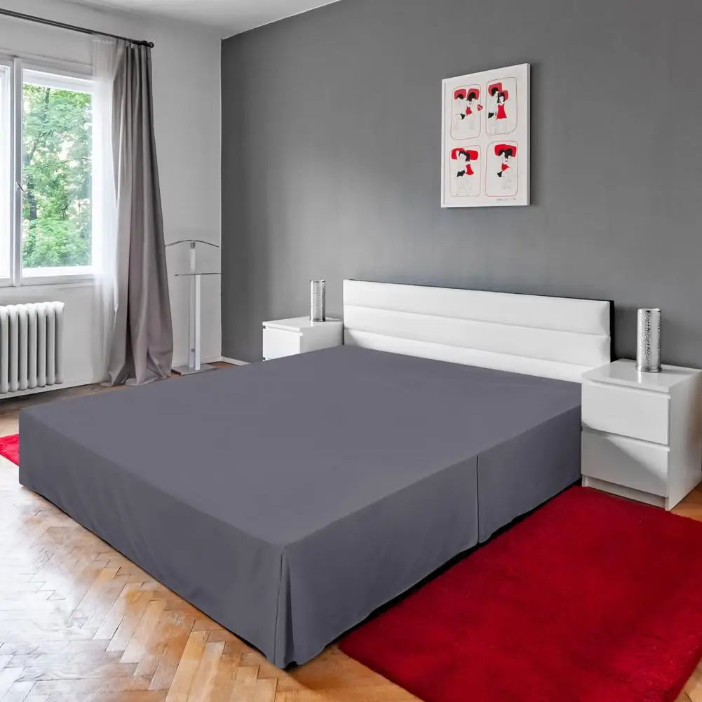 Hotel Bed Skirt Hotel-quality Soft Bedding Solid Color Queen Bed Skirt with 14-inch Tailored Drop Fade for Bedroom bed skirt