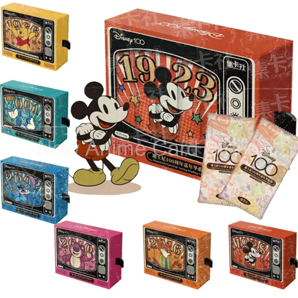 

Disney 100 карнавальные Серии Торговые Карты Оригинальные Микки друзья зотопия Ститч клубничный медведь карта детские настольные игрушки подарок