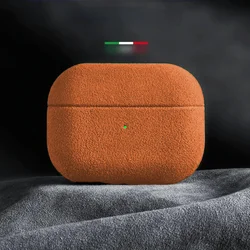 Luxurious Italian Suede Leather All - Inclusive Case for AirPods 4 (Cosmic Orange)