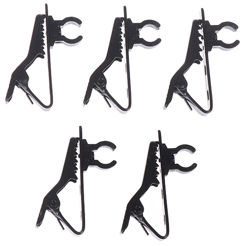 5-Pack Iron Lapel Microphone Clips - Durable Tie and Collar Accessories