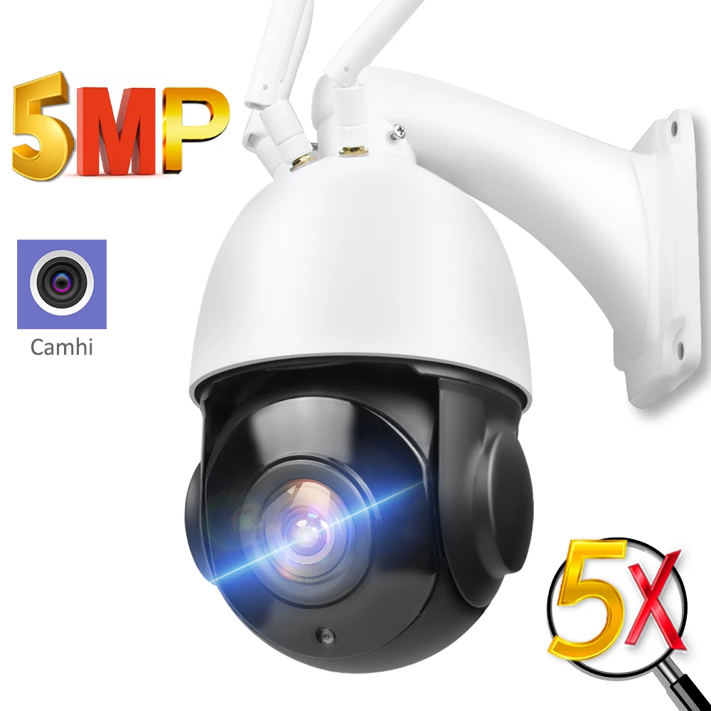 WIFI 30X Zoom 5MP PTZ Caméra Surveillance Extérieure Vision Nocturne 150M 4g 