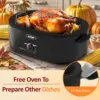 Quart Roasting Oven with Self-Basting Lid Removable Pan,Turkey Roaster Oven with 150 to 450F Temperature Control Cool-Touch Hand 3