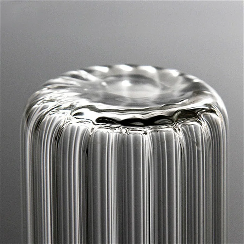 Description Picture 6 of itemJapanese 220ml Vertical Stripe Heat Resistant Glass Fair Cup Tea Pitcher Eagle Mouth Kung Fu Chahai Justice Cup Tea Set