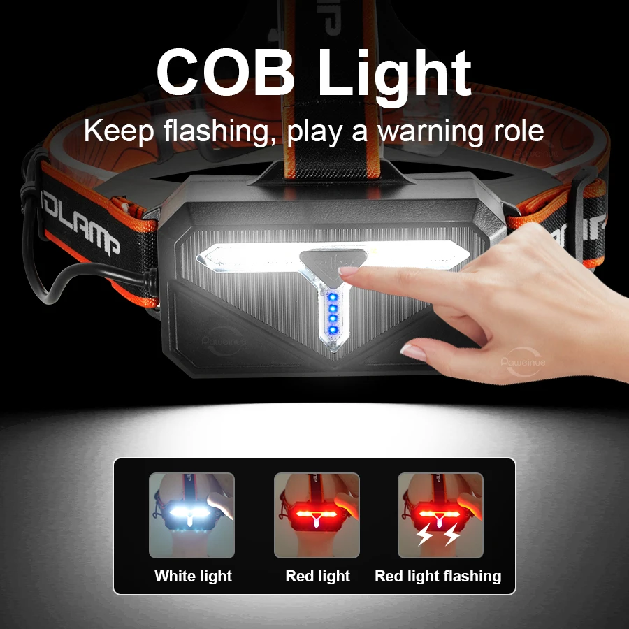 98000000lm 고전력 헤드 램프 롱 샷 3500m 슈퍼 강력한 헤드 라이트 18650 COB 램프 캠핑 낚시와 함께 충전식 헤드 손전등