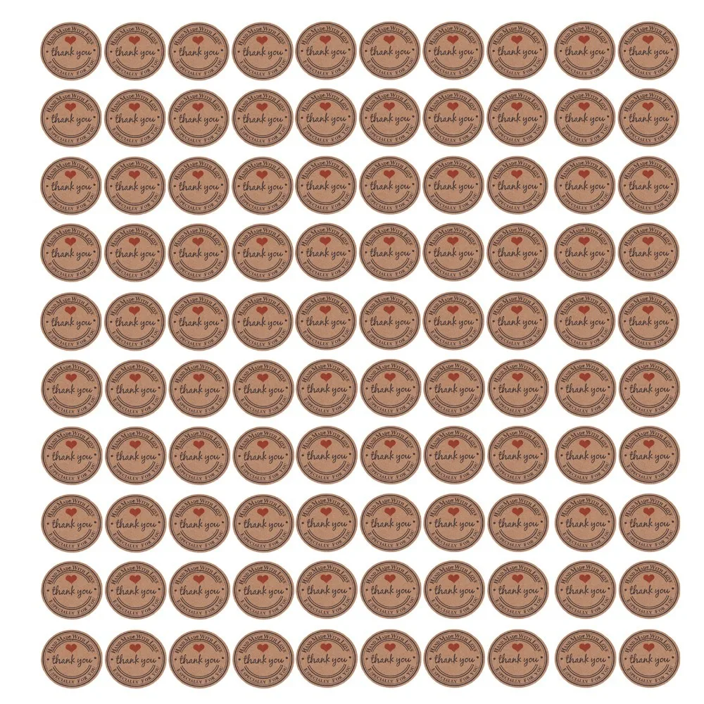 100pcs 가격표 갈색 수제 행택 라운드 모양의 끈이 달린 선물 태그 크래프트 ..