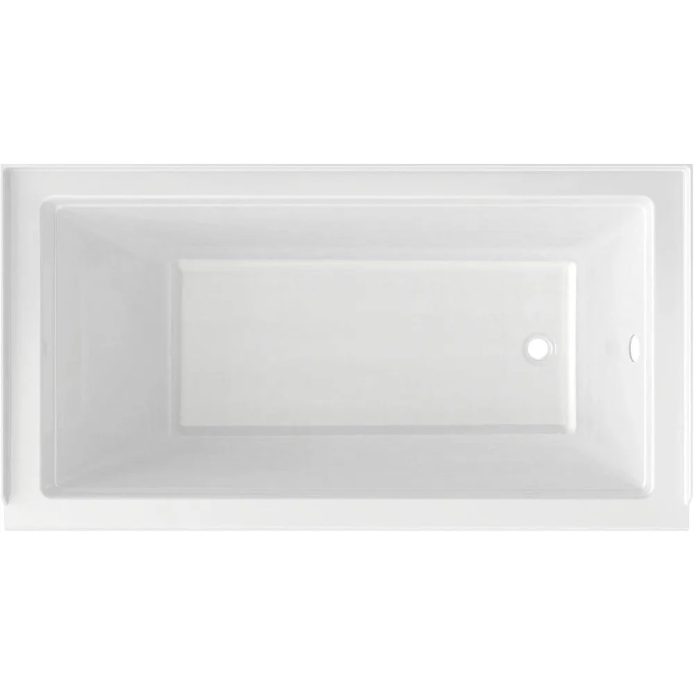 Bathtub-Right Drain, Integral 3-sided 1" Tiling/water Retention Flange for Easy Installation 60"x32" White Bathtubs
