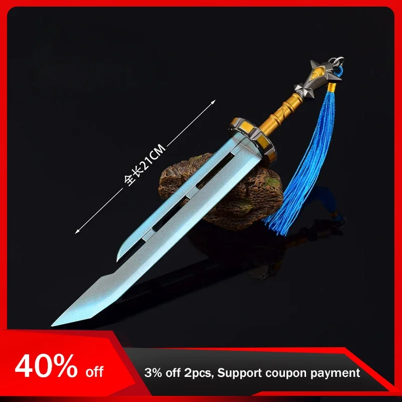 21cm The Legend of Zelda Games Peripheral Weapon Razor Sword Link Metal Katanas Sword Model Keychains Ornaments Toys Gifts Boys 5cm valorant keychains machete weapon imperium operator model game peripheral mini metal pendant accessories gifts toys boys