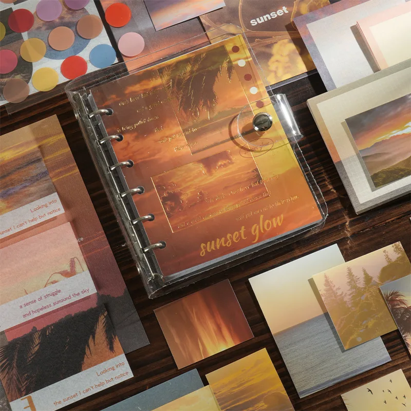 155개/박스 스크랩북킹 콜라주 정크 저널 데코레이션 DIY 선물 상자 (테이프, 스티커, 재료 용지, 카드, 메모지, 가방 포함)