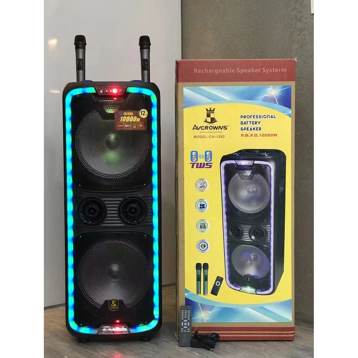 Altavoz de doble KIMISO de 12 pulgadas, parlante grande de buena calidad con luces RGB, lo último en CH - AliExpress