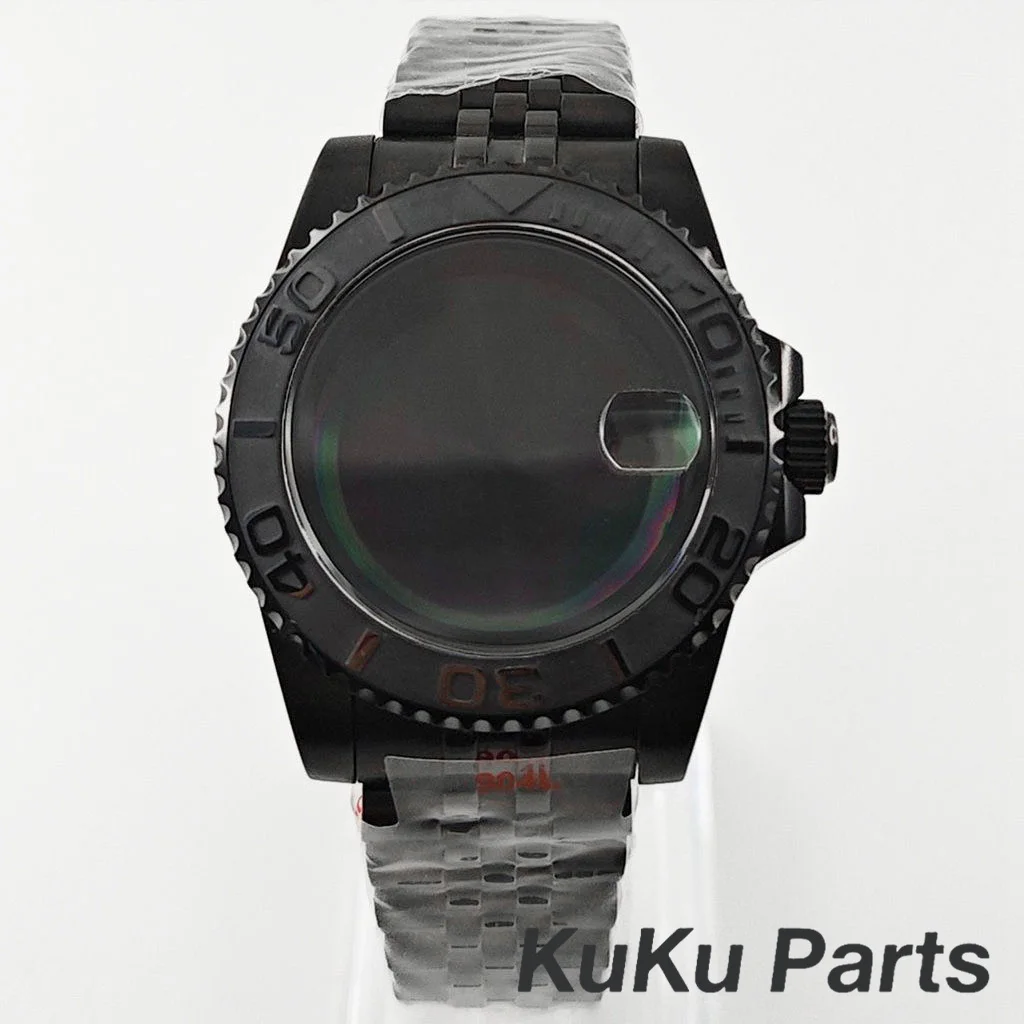 Black Purple GMT Bezel Watch Case with PVD Black Jubilee Bracelet and Sapphire Crystal