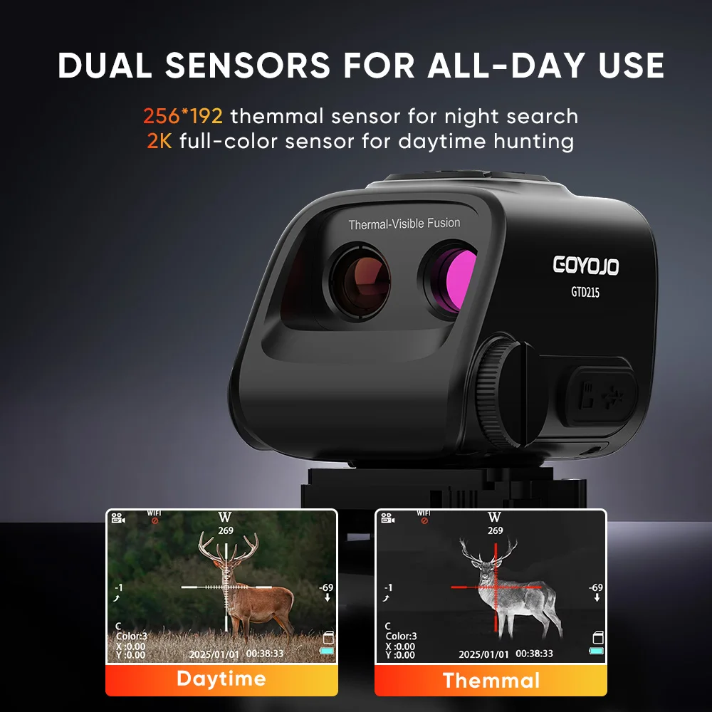 Multispectral Thermal Fusion Hunting Scope - 2K Visible Light & 256x192 Thermal