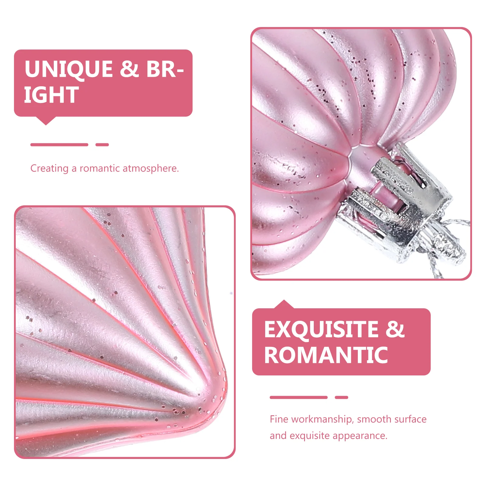 

24pcs Valentine's Day Hanging Decorations Heart Shaped Baubles Ornaments Wedding Anniversary Supplies