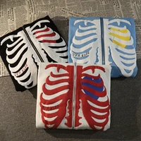 Y2K Skeleton Hoodies Women 2023 Vrouwen Gothic Zwart Zip Up Oversized Sweatshirt Dames Retro Harajuku Capuchon Streetwear Tops - Image 4