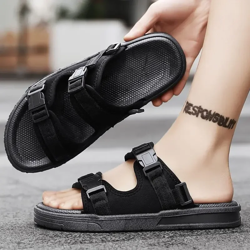 Sandali da uomo in PVC, modello slip-on, piatti da spiaggia, stile Y2k_voghion.com