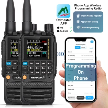 TIDRADIO 장거리 무선 프로그래밍 워키토키, 에어 밴드, 견인 방식 햄 라디오, 무선 세트, USB 충전식 GMRS, H3, 2 개