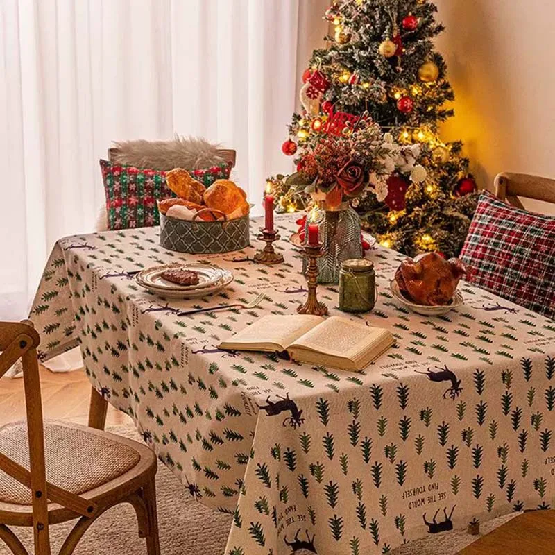 

Christmas Party Table Cloth Quadrate Plaid Pattern Dust Prevention LivingRoom Furniture Decoration Add To The Festive Atmosphere