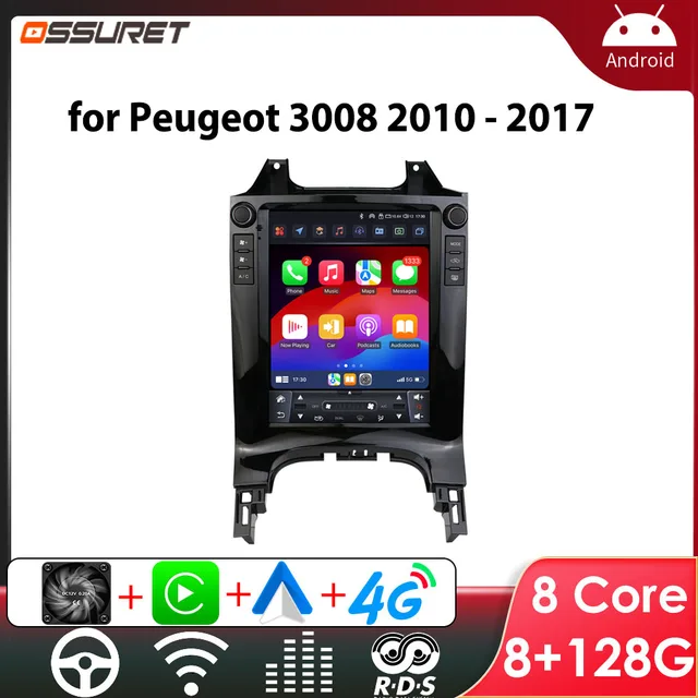 Autoradio Android 9.7 pouces pour Peugeot 3008 5008 2010-2017 autoradio GPS Carplay Android Auto multimédia lecteur Intelligent WIFI 1