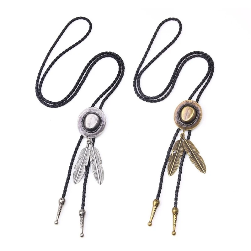 

Bolo Tie with Cowboy Hats Charm Necktie Necklace Costume for Sweater
