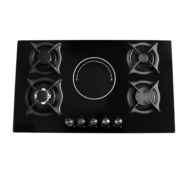 Built-in Dual Fuel Stove - Tempered Glass Panel Gas & Electric Cooktop for Home & Restaurant Kitchens 2