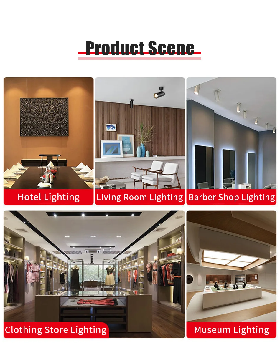 LED Track Light Stripe Lighting COB Ceiling Spot Light One Set Wall Lamp 12/20/30/40W Spotlight Rail for Home Kitchen Store 220V