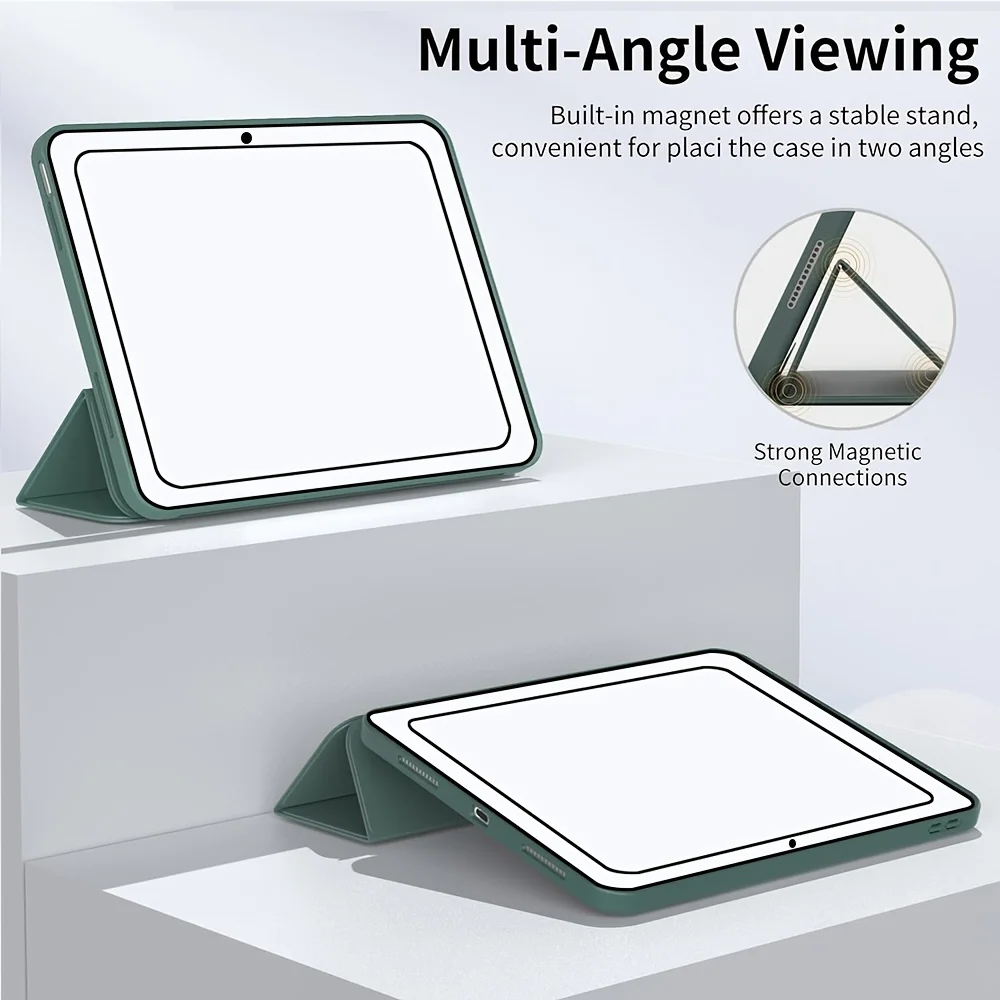 Premium PU Leather Flip Stand Smart Cover with Soft Silicone Back Shell